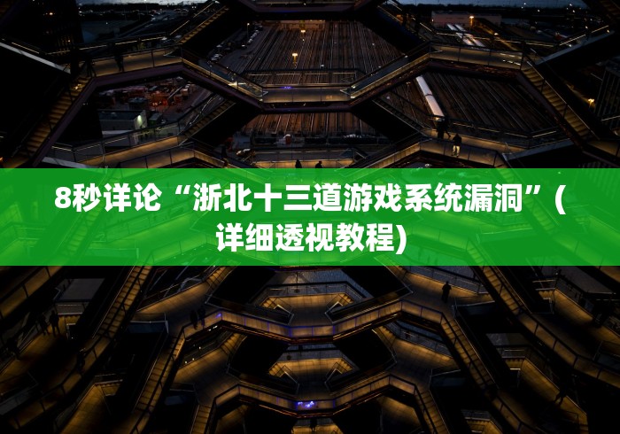 8秒详论“浙北十三道游戏系统漏洞”(详细透视教程)